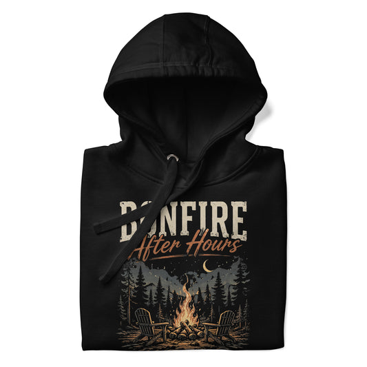 Cozy campfire design hoodie for laid-back style