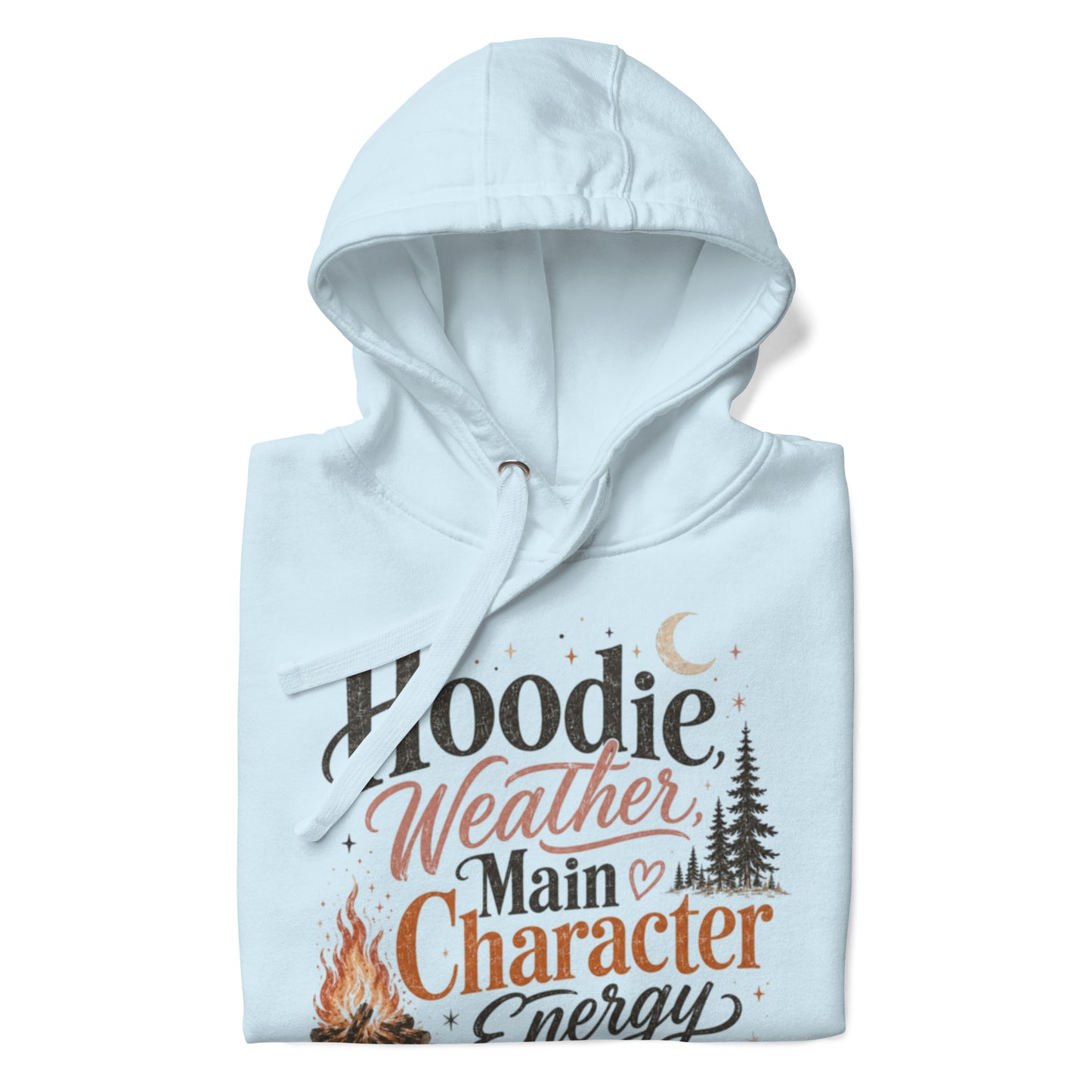 Main Character Energy Hoodie for Women with Campfire Design