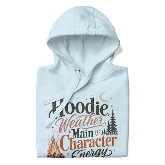 Main Character Energy Hoodie for Women with Campfire Design