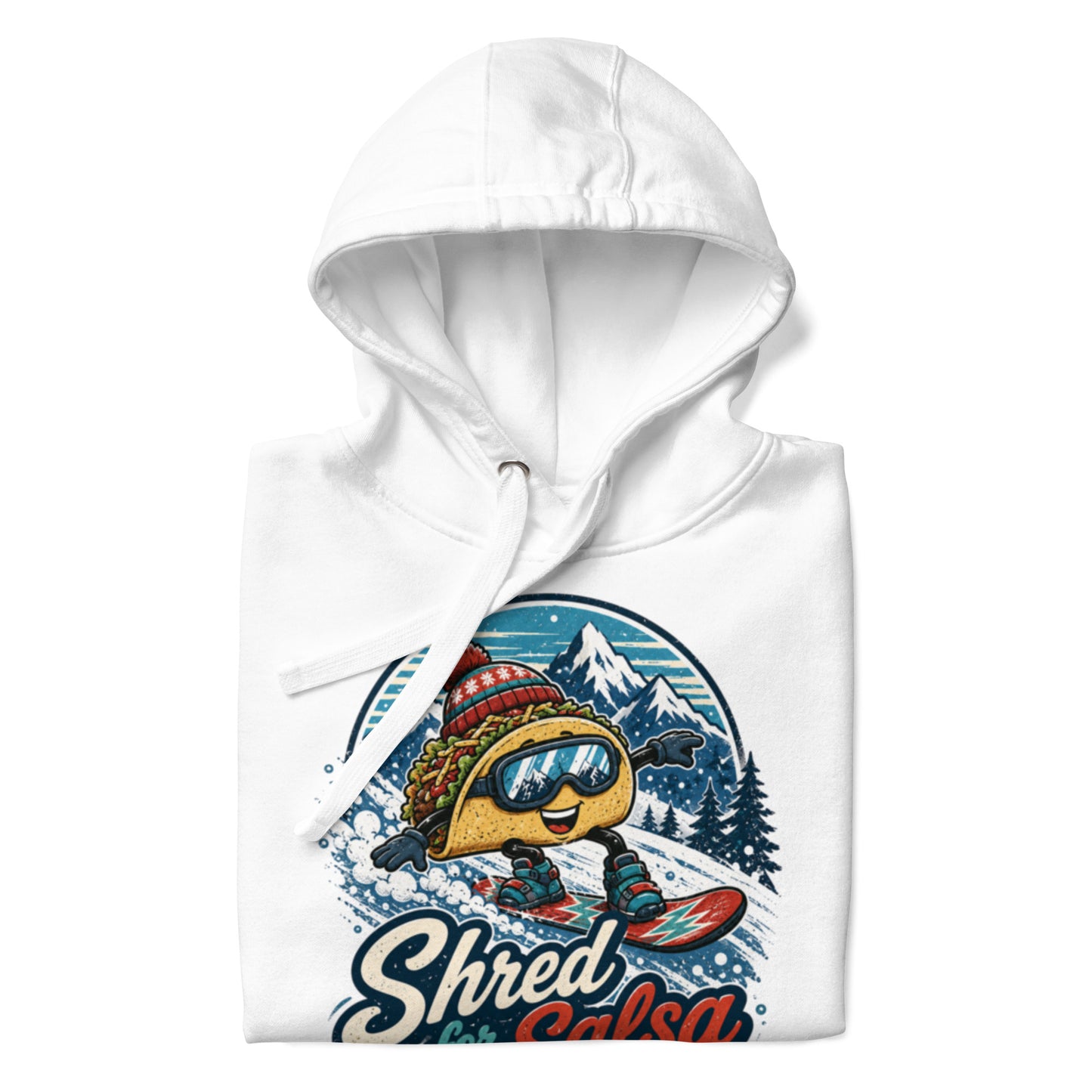 Shred for Salsa Snowboarding Taco Hoodie