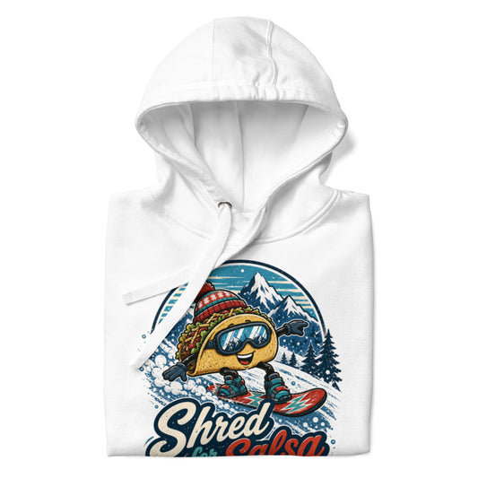 Shred for Salsa Snowboarding Taco Hoodie