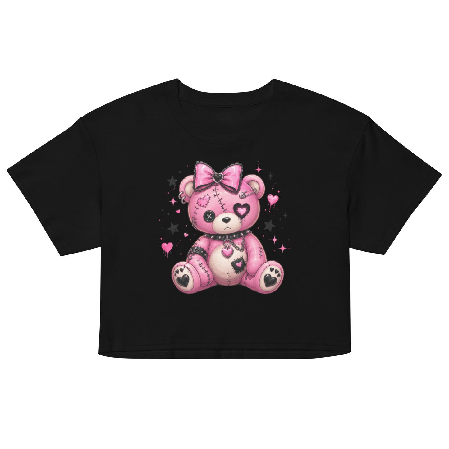 Punk teddy bear crop top in soft combed cotton