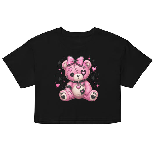 Punk teddy bear crop top in soft combed cotton