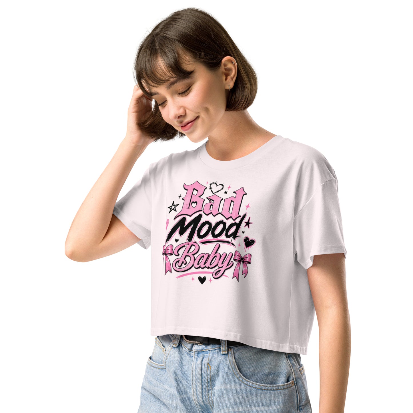 Bad Mood Baby Women's Crop Top in Combed Cotton