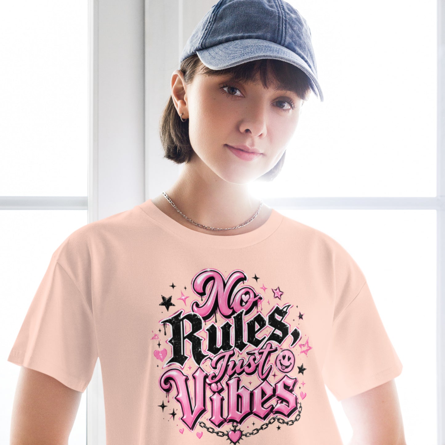 No Rules, Just Vibes Women's Crop Top in Soft Combed Cotton
