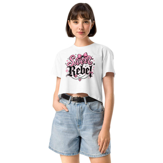 Sweet Rebel crop top in soft, durable combed cotton