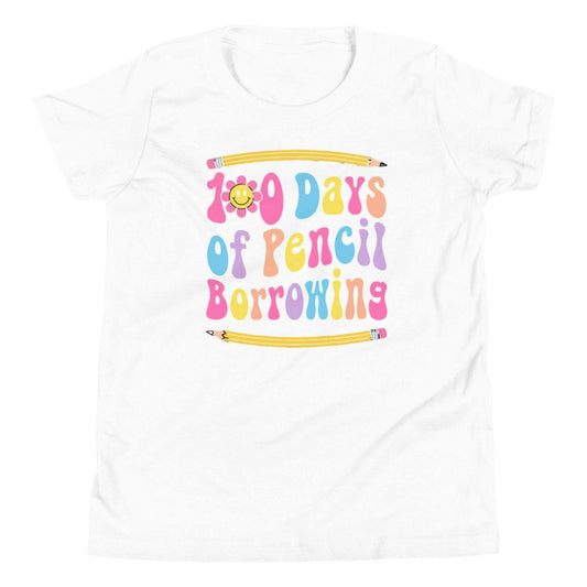 100 Days of School Pencil Borrowing Youth Tee